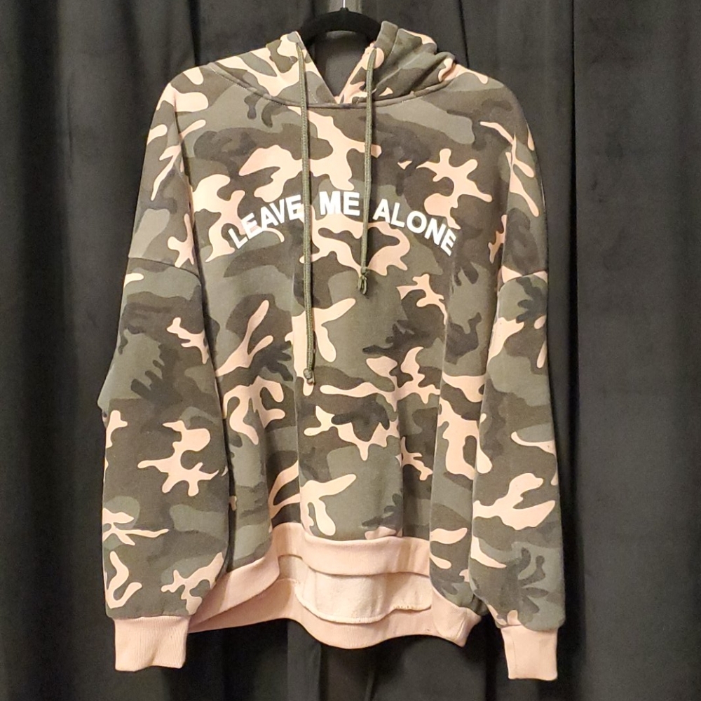 SOLD -Leave Me Alone Camo Hoody
